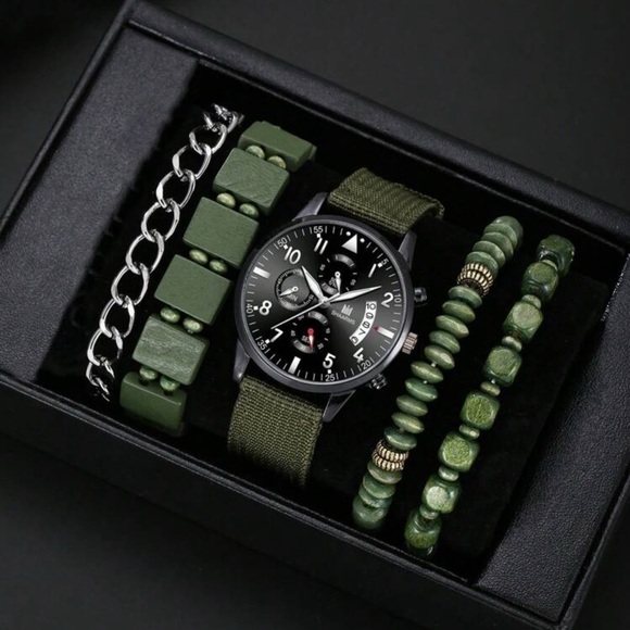 Other - Green Watch with Bracelet Set